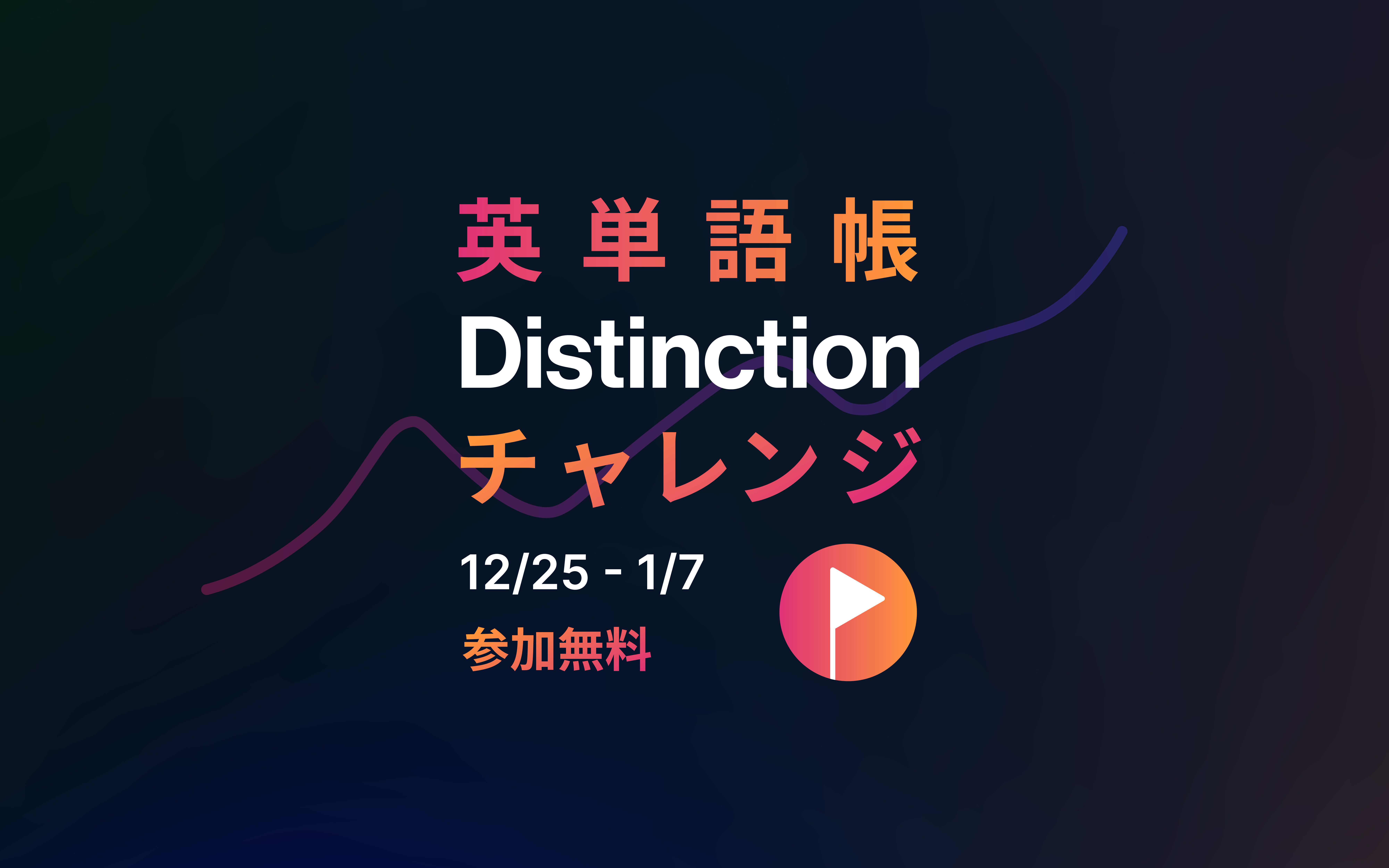 第3弾 英単語帳 Distinction チャレンジ 無料 開催決定 12月25日 土 1月7日 金